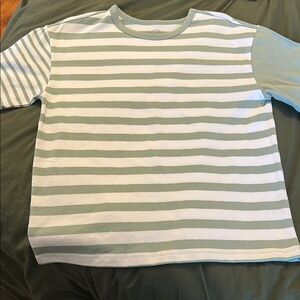 Striped Kids Shirt in Green and White